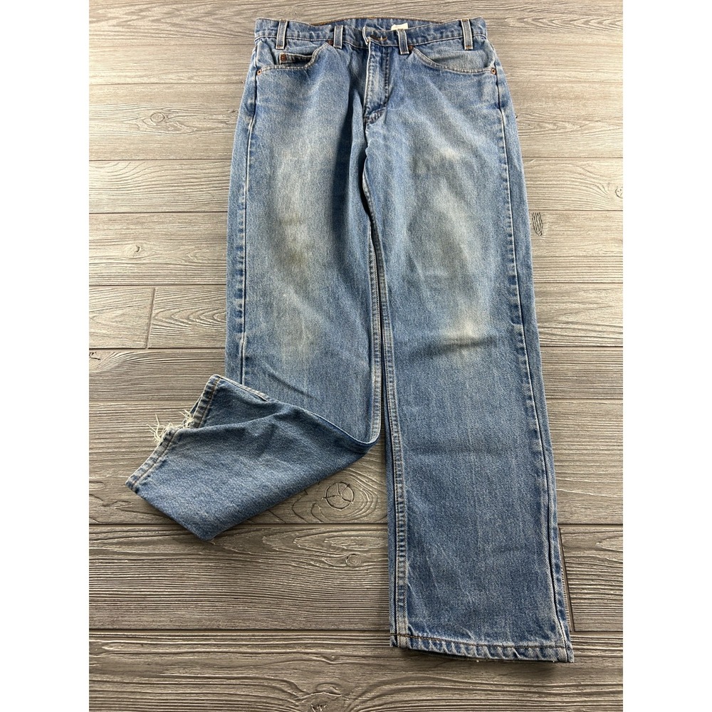Levi's 505 Regular Fit Straight Leg Men's Blue Jeans Size 33 x 30 VTG made in US